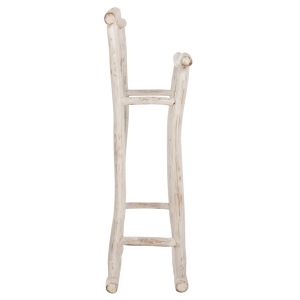 Закачалка за кърпи Naturally Hm7908 от тиково дърво с бяла патина 90x28x77-91hcm