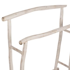 Закачалка за кърпи Naturally Hm7908 от тиково дърво с бяла патина 90x28x77-91hcm