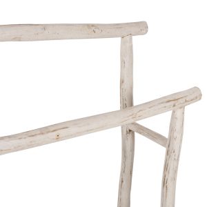Закачалка за кърпи Naturally Hm7908 от тиково дърво с бяла патина 90x28x77-91hcm