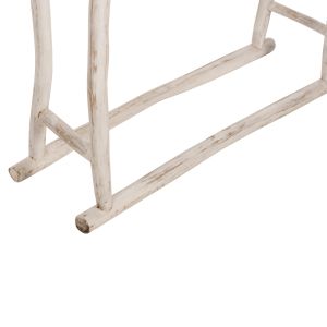 Закачалка за кърпи Naturally Hm7908 от тиково дърво с бяла патина 90x28x77-91hcm