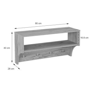 Coat hanger Crosta in oak color 80x28x40cm