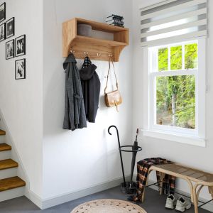 Coat hanger Crosta in oak color 80x28x40cm