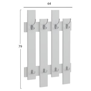 Wesson wall hanger, melamine in white 64x4x79cm (hm8940,11)