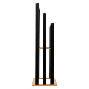Hanger made of Mdf and bamboo in black-natural color 55x24x82cm