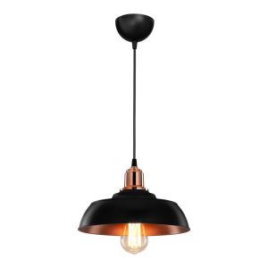Craftsman chandelier E27 in black-bronze lampshade Φ25.5x17cm