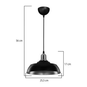 Craftsman chandelier E27 in black-bronze lampshade Φ25.5x17cm