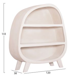 Curved shelf Santorini Hm18060.01 MDF in white 120x38x133hcm