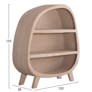 Curved shelf Santorini Hm18060.02 Mdf in beige 120x38x133hcm