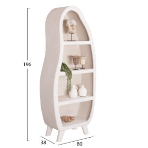 Curved shelf Santorini in irregular shape Hm18067 MDF in white 80x38x196hcm.