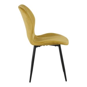 Кадифен стол Jelour в жълт нюанс 46.5x60x84см