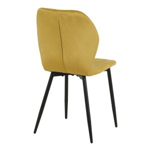Кадифен стол Jelour в жълт нюанс 46.5x60x84см