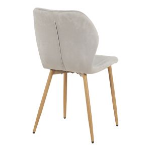 Кадифен стол Jelour в сив нюанс - естествени метални крака 46.5x60x84см
