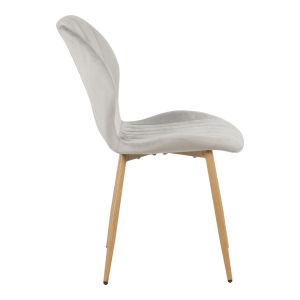 Кадифен стол Jelour в сив нюанс - естествени метални крака 46.5x60x84см