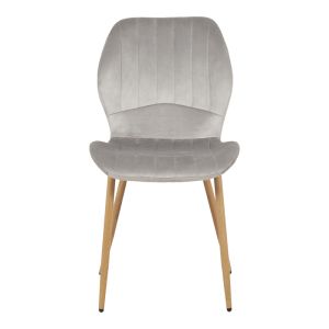 Кадифен стол Jelour в сив нюанс - естествени метални крака 46.5x60x84см