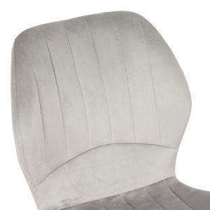 Кадифен стол Jelour в сив нюанс - естествени метални крака 46.5x60x84см
