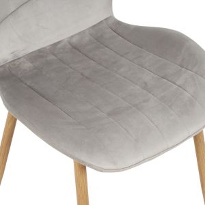 Кадифен стол Jelour в сив нюанс - естествени метални крака 46.5x60x84см
