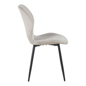 Кадифен стол Jelour в сив нюанс с черни метални крака 46.5x60x84см