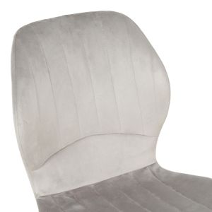 Кадифен стол Jelour в сив нюанс с черни метални крака 46.5x60x84см