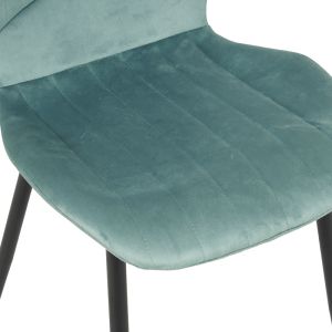 Кадифен стол Jelour в цвят шамфъстък 46.5x60x84см