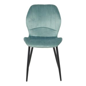 Кадифен стол Jelour в цвят шамфъстък 46.5x60x84см