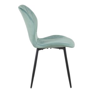Кадифен стол Jelour в цвят шамфъстък 46.5x60x84см