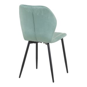 Кадифен стол Jelour в цвят шамфъстък 46.5x60x84см