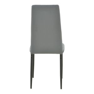 Кадифен стол Parker в сив нюанс с черен метален крак 39.5x48x95см