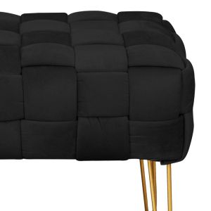 Кадифена табуретка Wenzo в черен цвят 82x43x46см