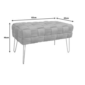 Кадифена табуретка Wenzo в черен цвят 82x43x46см