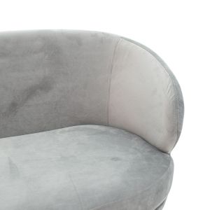Канапе Gloria в сиво кадифе със златна метална рамка 132x82x83cm