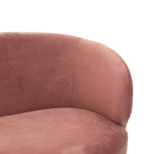 Gloria sofa in rose ash color with gold metal frame 132x82x83cm