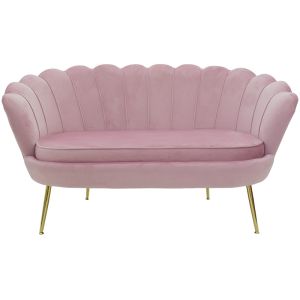 Canapé clamshell Daimon pink plush 134x70x77cm