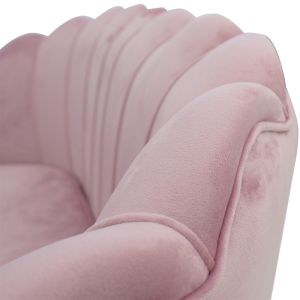 Canapé clamshell Daimon pink plush 134x70x77cm