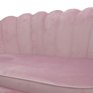 Canapé clamshell Daimon pink plush 134x70x77cm