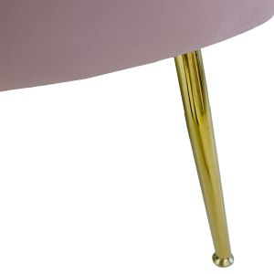Canapé clamshell Daimon pink plush 134x70x77cm