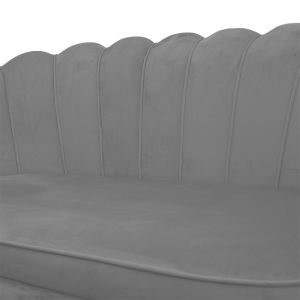 Canape clam Daimon gray plush 134x70x77cm