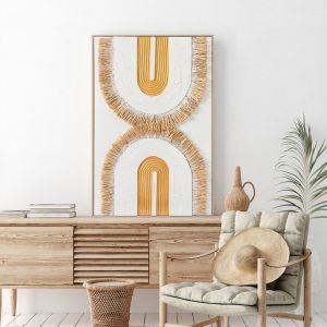 Картина 3d Hm4537.01 с бежова Ps рамка-бяло платно-ръчна изработка 80x3,5x120hcm.