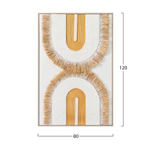 Картина 3d Hm4537.01 с бежова Ps рамка-бяло платно-ръчна изработка 80x3,5x120hcm.