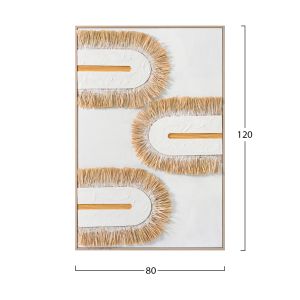 Картина 3d Hm4537.02 с бежова Ps рамка-бяло платно-ръчна изработка 80x3,5x120hcm.