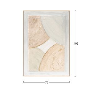 Картина 3d Hm4554 с бежова Ps рамка-ръчно изработени извити форми 72x5x102hcm.