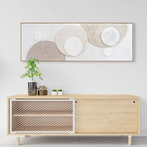 Картина 3d Hm4573 с бежова Ps рамка-ръчно изработени кръгли форми 152x5x52hcm.