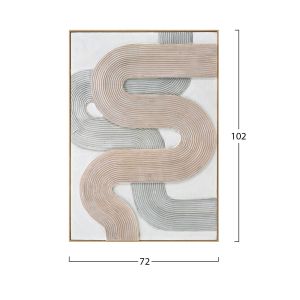 Картина 3d с бежова Ps рамка-ръчно изработени извити форми Hm4557 72x5x102hcm.