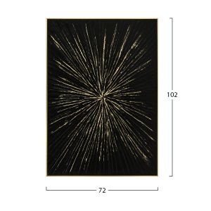 Картина Explosion Hm4549 ​​с бежова Ps рамка-черно платно-ръчна изработка 72x4,5x102hcm.