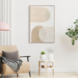 Картина Hm4536 с бежова Ps рамка-бяло платно ръчна изработка 80x3,5x120hcm.