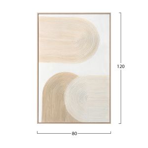 Картина Hm4536 с бежова Ps рамка-бяло платно ръчна изработка 80x3,5x120hcm.
