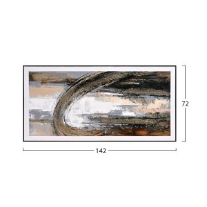 Картина Hm4538 с черна Ps рамка-платно с абстрактно изображение 72x4,5x142hcm.