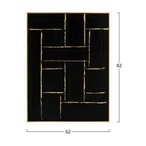 Картина Hm4550 с бежова Ps рамка-черно платно-ръчна изработка 62x4,5x82hcm.