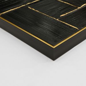 Картина Hm4550 с бежова Ps рамка-черно платно-ръчна изработка 62x4,5x82hcm.