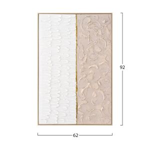 Картина Hm4558 с бежова Ps рамка-канава в бежово и бяло 62x4,5x92hcm.