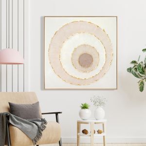 Картина Hm4559 с бежова Ps рамка-платно кръгове 82x4,5x82hcm.